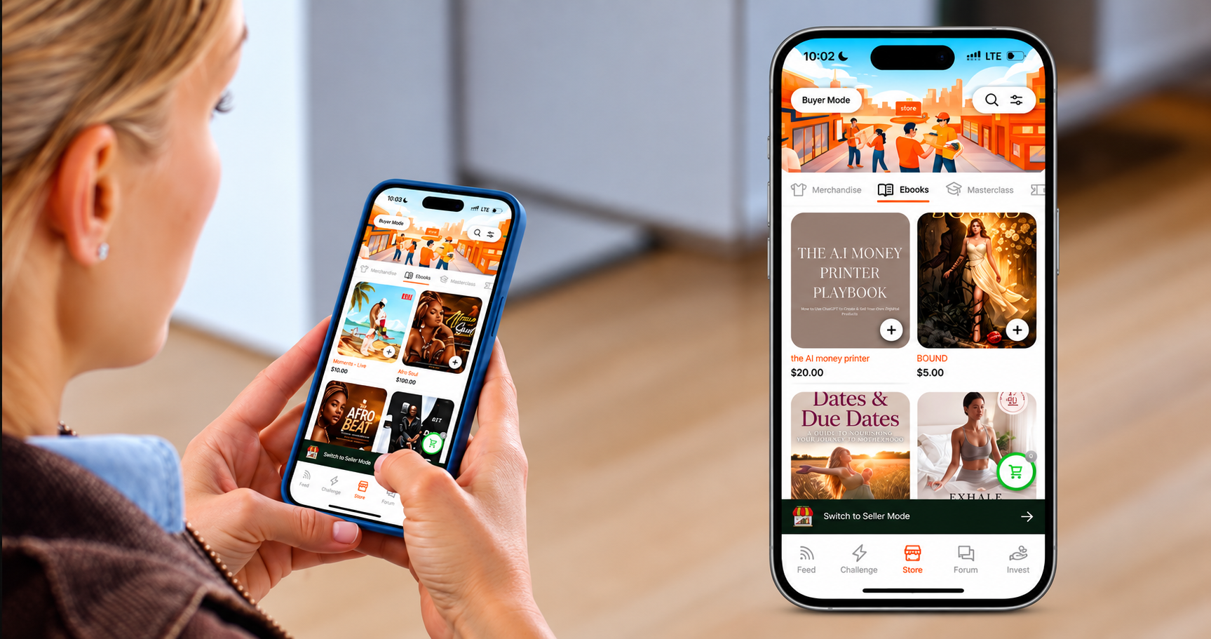 Dream Planet Store Buyer Mode showing products, categories and shopping controls